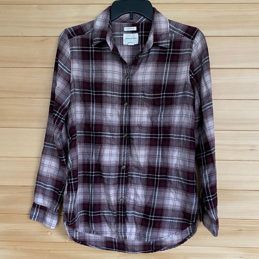 Dark/Light Pink Plaid Button Up Shirt